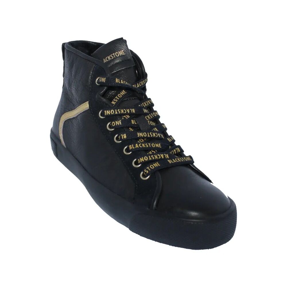 Blackstone Black Leather High-Top Sneakers EU 38 US 7.5 NWOB UL 74 Comfort